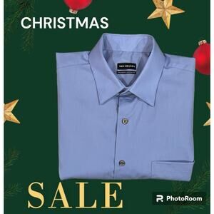 Van Heusen Men's Dress Shirt Regular Fit Wrinkle Free Solid Size Large